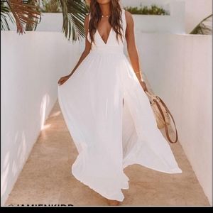 Lulus heavenly hues white maxi dress